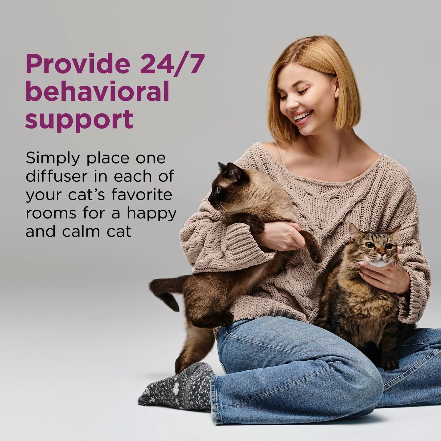 image:imageBundle of Comfort Zone 30 Day Starter Kit 1 Multicat Diffuser amp 1 Refill Cat Calming Pheromone Comfort Zone 6 Pack MultiCat Diffuser Refills Cat Calming Pheromones Help Anxiety 30Day Refills