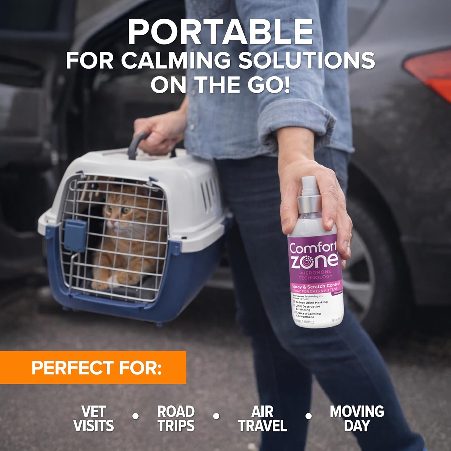 image:imageKampH SelfWarming Cat Bed Pad Comfort Zone Cat Calming Pheromone Spray Bundle Includes Self Heating Mat for Indoor Pets and Calming Spray 60ml Reduce Stress During Travel Vet Visits amp Home