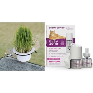 image:imageKampH Pet Products EZ Mount Cat Grass Growing Station with 1 Refill amp Comfort Zone 60 Day Cat Calming Diffuser Starter Kit with 2 Refills