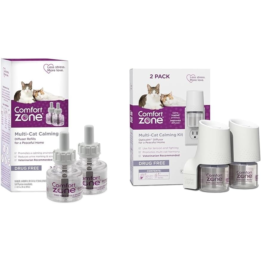 image:imageComfort Zone MultiCat Calming Kit 2 Calming Diffusers amp 4 Refills Cat Pheromones Help Anxiety Reduce Stress Urine Marking Scratching2 Diffuser 2 Refill