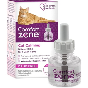 image:imageCOMFORT ZONE Cat Calming Diffuser Refill 2 Pack  Cat Calming Pheromone Refills Help Reduce Anxiety Stress Scratching Urine Marking Aggression 30Day Refills 60Day Supply1 pack