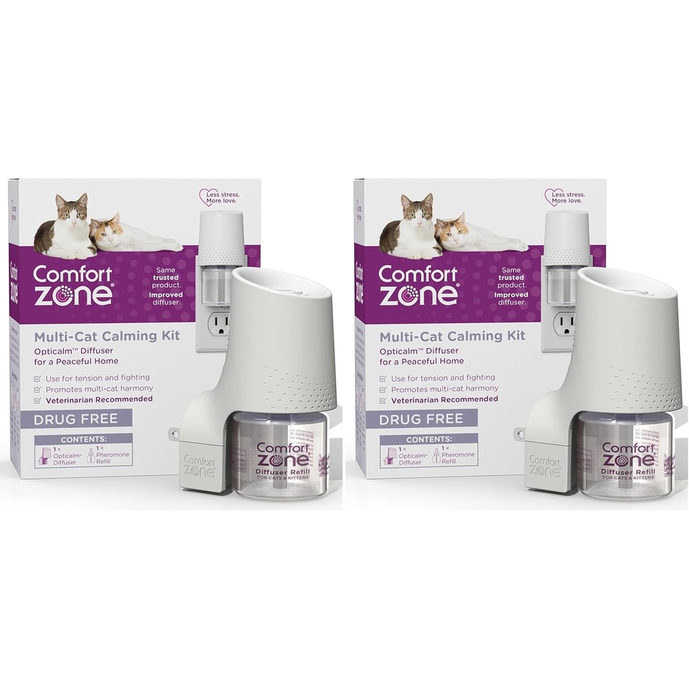 image:imageCOMFORT ZONE Value Kit 3 Multicat Diffusers amp 6 Refills Cat Calming Pheromone Reduce Stress Aggression Fighting Urine Marking Scratching1 Diffuser 1 Refill Pack of 2