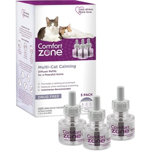 image:imageCOMFORT ZONE Multi Cat Calming Diffuser Refill 2 Pack  Cat Calming Pheromone Refills Help Reduce Anxiety Stress Scratching Urine Marking MultiCat Aggression 30Day Refills 60Day Supply3 Pack