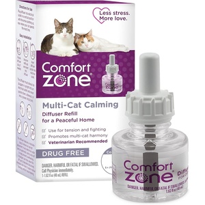 image:imageCOMFORT ZONE Multi Cat Calming Diffuser Refill 2 Pack  Cat Calming Pheromone Refills Help Reduce Anxiety Stress Scratching Urine Marking MultiCat Aggression 30Day Refills 60Day Supply1 Pack