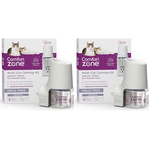 image:imageCOMFORT ZONE Value Kit 3 Multicat Diffusers amp 6 Refills Cat Calming Pheromone Reduce Stress Aggression Fighting Urine Marking Scratching1 Diffuser  1 Refill Pack of 2
